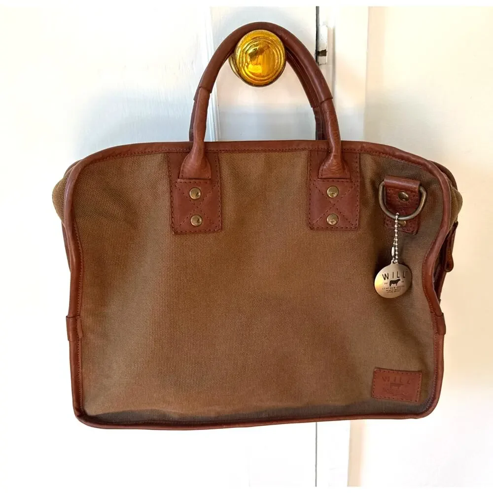 Will Leather Goods Aldridge Briefcase in Tobacco Brown